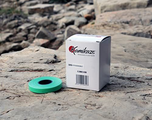 KAMIKAZE Cinta PVC verde para atadora agrícola. 11 mm de ancho y 26 m de longitud. Pack de 10 unidades. Recambios.