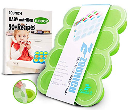 ZOUNICH Silikon Babynahrung Aufbewahrung Behälter, Silikon Babybrei Einfrieren mit Silikondeckel Behälter Gefrierschrank Tray, Wiederverwendbare - Gemüse, Obst Purees, Saucen und Eiswürfel