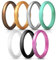 PAURO Bague pour Femme en Silicone Caoutchouc avec Nacré Alliances 2.7mm Taille 54