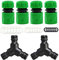 YAAVAAW 6 Pack Garden Connector Set - 2 Way Hose Splitter & End Connector for 1/2 inch Hose Pipe