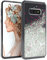 EAZY CASE Hülle kompatibel mit Samsung Galaxy S10e Schutzhülle mit Flüssig-Glitzer, Handyhülle, Schutzhülle, Back Cover mit Glitter Flüssigkeit, TPU/Silikon, Transparent/Durchsichtig, Silber