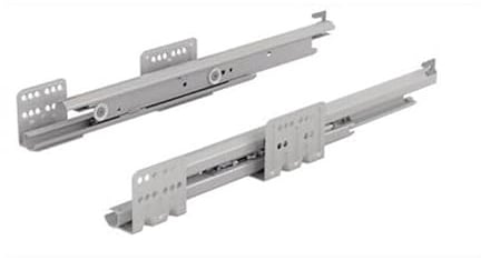 Hettich 9240931 ArciTech Vollauszüge Actro Silent 19mm NL 500mm 40kg li/re Push to Open, Belastbarkeit, 450 mm, Silber, Charge : 40 kg