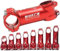 31,8 Vorbau, 7 Grad, 45 mm, 55 mm, 65 mm, 70 mm, 80 mm, 90 mm, 100 mm, 110 mm, MTB-Vorbau für Mountainbike, Rennrad, BMX, Trackbike (rot, 100 mm)