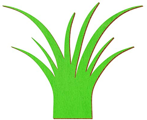 Paletta per erba in legno verde chiaro, V2-5-50 cm, decorazione fai da te, dimensioni: 7 cm, confezione da 10 pezzi