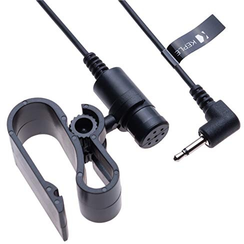 Remplacement de Microphone Externe pour Voiture Compatible avec Alpine Kenwood Sony JVC Panasonic Radios | Lecteur CD DVD stéréo | Prise AUX mâle 2,5 mm coudée | Cordon d'alimentation - 4.5m