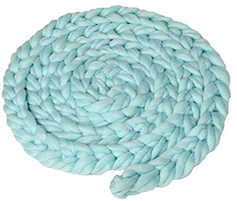 Nicole Knupfer Neugeborenen Baby Fotografie Fotoshooting wickeln Requisiten Strickstoff Stretch Twist Geflecht (Himmelblau)