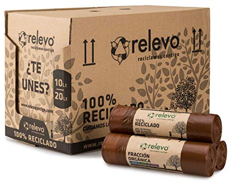 Relevo sacs poubelle avec poignées, très résistant 20 L, 525 pièces