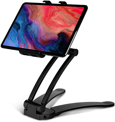 moex Halterung Tablet Ständer Tisch Tablet Halter Handy mit Adapter für Wand und Decke kompatibel mit iPad, MediaPad, Kindle, Smartphone, Galaxy Tab, Switch - Schwarz