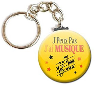 Porte Clés Chaînette 3,8 centimètre J'peux pas J'ai Musique Idée Cadeau Accessoire École Collège Lycée Enfant Élève Professeur
