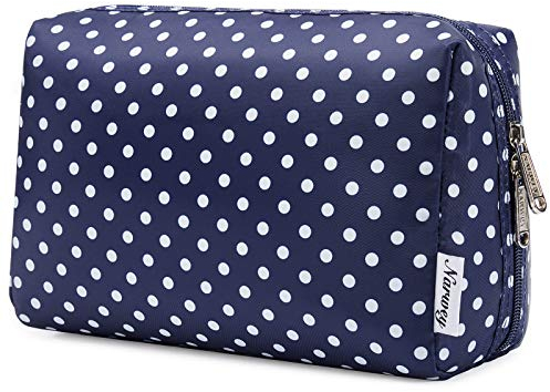 Narwey Make up Tasche Damen Schminktasche Kosmetiktasche Kulturtasche Damen Kulturbeutel, Makeup Tasche Makeup Bag (Polka Dot, Groß)
