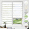 HOMEDEMO Store Enrouleur Jour Nuit sans Perçage, Double Tissu avec Clips, Rideau Occultant pour Fenêtre & Porte, 55 x 150 cm (Largeur du Tissu 51 cm), Blanc