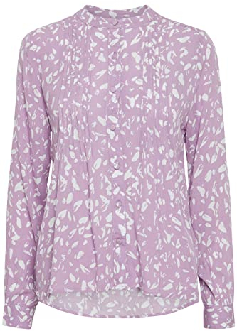ICHI Damen IHMARRAKECH AOP SH3 Bluse, 163307/Lavender Mist, M
