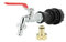 Multicuves - Robinet laiton chromé 15 mm + Nez 20x27 - kit couplage cuve
