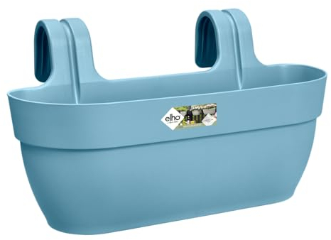 Elho Vibia Campana Easy Hanger L 46 - Planteur pour Balcon & Extérieur - Ø 46.0 x H 26.5 cm - Bleu/Bleu Vintage