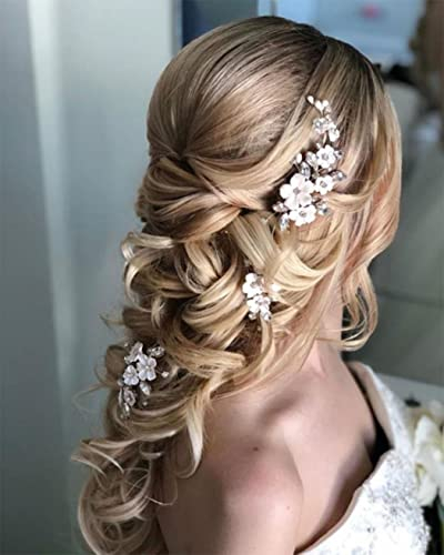 Unicra Lot de 3 épingles à cheveux en forme de vigne pour mariée