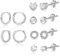 Silber Ohrringe Ohrstecker Silber 925, 2 Paar Creolen Ohrringe mit 4 paar Diamanten Ohrstecker klein, Hypoallergen CZ Knorpel Ohrringe Ohrstecker Set für Damen Männer Frauen