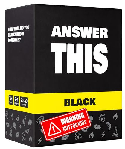 Answer This - Black - English - How Well Do You Really Know Your Friends? - Hilarious Party Card Game for Adults - Cool Questions for a Game Night (Really Close Friends)