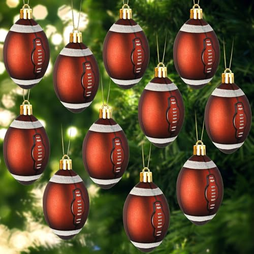Weihnachtsschmuck Kugel Kunststoff Ornament 5,9 cm Xmas Christmas Tree Ornaments with Hanging Loop Sports Thema Dekorative Hängende Ornamente für Urlaub Party Weihnachtsbaum Zuhause (Fußball, 12