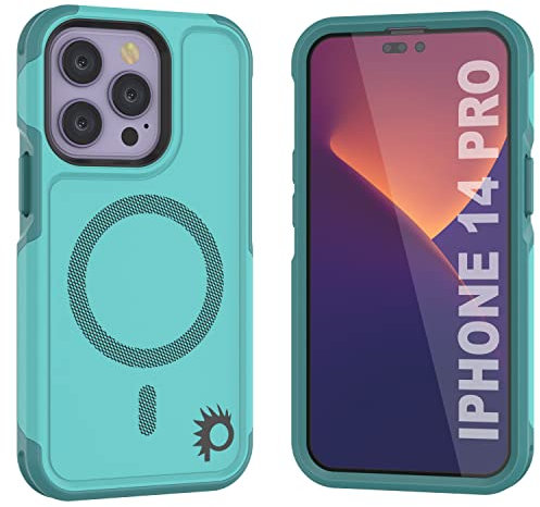 PunkCase Schutzhülle für iPhone 14 Pro [Spartan 2.0] Transparente, robuste Abdeckung mit gehärtetem Glas Displayschutzfolie,Ultra Slim 360 Grad Rundumschutz für iPhone 14 Pro (2022) (6.1 Zoll) [Blau]