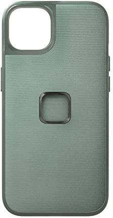 Peak Design Mobile Everyday Phone Case for iPhone 14 Plus, Sage, Slim Profile, 2M Drop Protection, Weatherproof Fabric Shell, SlimLink Connects to Mobile Mounts & Gear Green