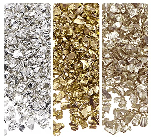 sourcing map 3 Farben Glassplitter 1-4mm unregelmäßig metallisch Glas 28g Metallisch