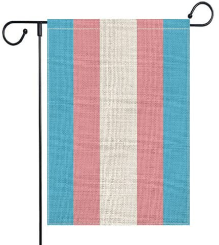 Trans Flag Kleine Transgender-Pride-Gartenflaggen für Rasen-, Hof- und Terrassendekorationen