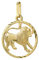 NKlaus Löwe Sternzeichen 585 Gelb Gold 14 Karat 15mm Kettenanhänger Horoskop Zodiak 13322