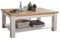möbelando Couchtisch WZ-0133 aus Kiefer massiv in weiß mit Absetzungen in eichefarbig. Abmessungen (BxHxT) 110x45x75 cm