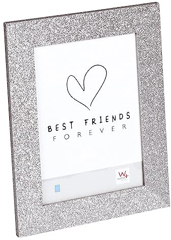walther design Bilderrahmen silber 15 x 20 cm glitzernde Oberfläche, 3er Pack, Twinkle Portraitrahmen IT520S3