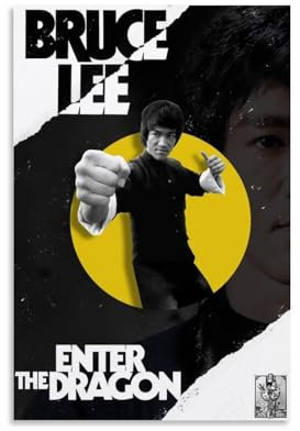 Bruce Lee Enter Dragon Filmkunst, Leinwand-Poster, dekoratives Gemälde, Leinwand-Wandposter und Kunstdruck, modernes Familienschlafzimmer-Dekor-Poster, 30 x 45 cm
