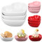 ZCYSRLQIN 6 Pcs Heart Shaped Bowls Ceramic Dip Bowl Plates Multipurpose Salad Appetizer Plates Gifts for Candy Sauce Sushi Dipping Serving Wedding Anniversary Valentine's Day (Pink, White, Red)