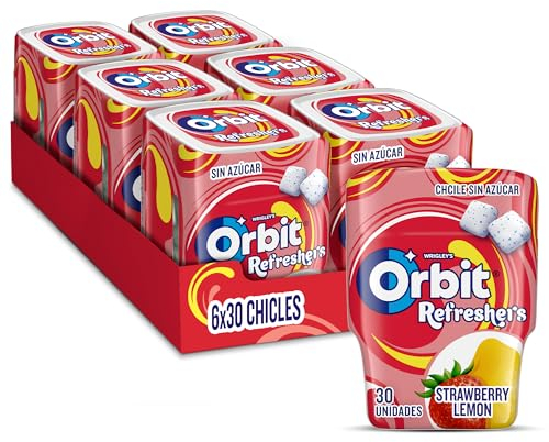 Orbit Fruity Refreshers Chicles Sin Azúcar en formato gragea en bote, (6x30 chicles)
