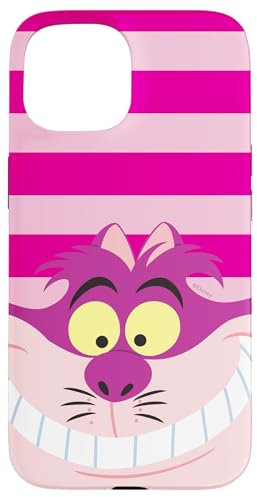 Hülle für iPhone 15 Disney Alice im Wunderland Grinsekatze rosa Streifen