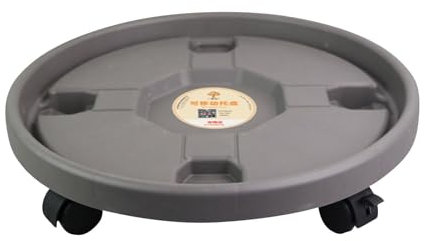 Rullo per piante in plastica rotonda da 36 cm, per esterni, sottopentola con ruote per vaso di piante, carrello per piante, supporto per piante rotelle, per terrazze, portata 20-45 kg