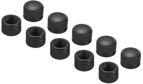 PATIKIL M10x1 Sechskantmutter, 10 Stück Feingewinde Hutmuttern Schraubknopf Kappe Einschraubmutter Abdeckung weibliches Gewinde gerändelt dekorative Beschläge Leuchten, Schwarz