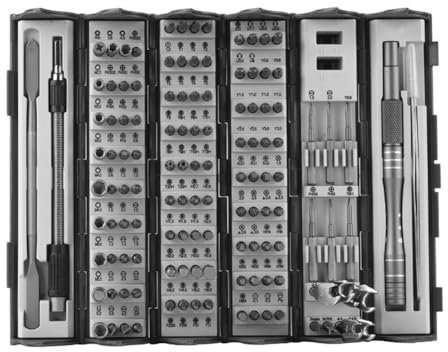 Qarmijaer 128-In-1 Screwdriver Set Household Disassembly Maintenance Tool Cylinder Portable Plum Hexagonal Special-Shaped Set Easy to Use
