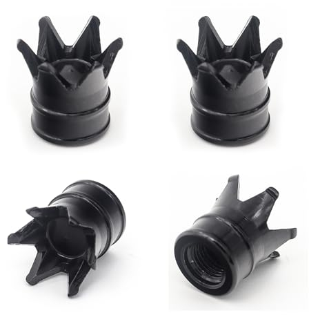 Misuyue Ventilkappen Auto Krone 4er Set - Ventilkappen Fahrrad - Aluminium Reifenventilkappen - Universal Autoventil Kappe für Auto Fahrrad LKW Motorrad Autozubehör (schwarz)