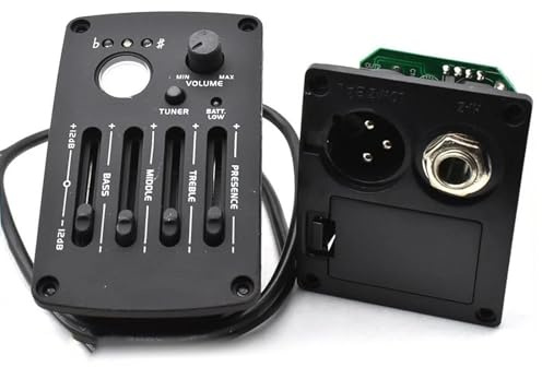 Akustische Gitarre Pickup 4 Bands EQ Equalizer Preamp Piezo Pickup Mit LCD Tuner Gitarre Zubehör