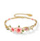 Muleike Eternal Love Hibiscus Dragonfly Semi-Bracelet, Sweet Bracelet for Ladies, Women's Jewelry.