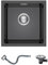 KINKIBOS 304 Stainless Steel Kitchen Sink 35 x 40 cm, Small Kitchen Sinks, Single Bowl Sinks with Overflow, Undermount & flushmount (Without Drain Pipe), 1 Bowl, Grey Black