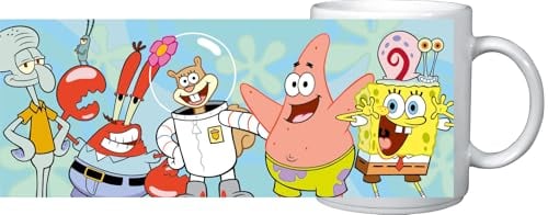 United Labels Spongebob Schwammkopf Tasse für Kinder 230 ml, All Stars, Kindertasse aus Keramik, Kinderbecher
