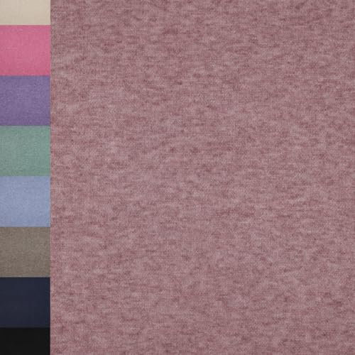 MAGAM-Stoffe Adele super weicher Strickstoff für Kleidung Meterware ab 50cm (03. Meliert mauve)