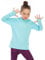 Mädchen-Kapuzenshirt, langärmelig, mit Daumenlöchern, UV, Kinder-Lauf-Top, leicht, zum Wandern, UPF mit Kapuze, Sport-T-Shirts, Schwarz, Hellblau, 9-10 Years