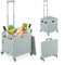 Relaxdays Einkaufstrolley klappbar, Einkaufskorb mit Lenkrollen, bis 35 kg, Deckel & Teleskopgriff, Rollkiste, grau