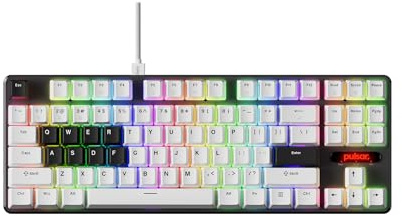 Pulsar Gaming Gears PCMK 2 HE TKL ANSI Gaming Keyboard, Rapid Trigger, Adjustable Actuation Magnetic Switch, 8k Polling, Ultra-Low Latency, RGB Lighting, Hot-Swap, Double Shot PBT Keycaps [White]