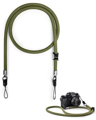 Nikon ZFC Sangle pour appareil photo Canon R50 EOS Sony ZEV10 A6000 A6400 A7 IV Fujifilm X100V XT5 XT4 XS10 XT3, Sony Alpha, accessoire d'appareil photo, vert, 113cm