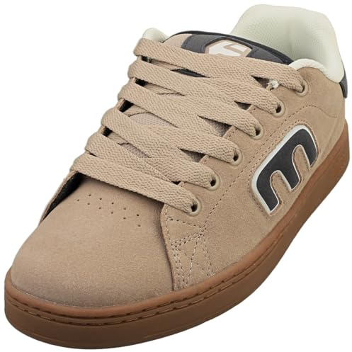 Etnies Callicut - Skate Vulcanisée Profil Bas, Construction Renforcée, Confort Coussiné, Baskets du Quotidien - Stone - 45.5