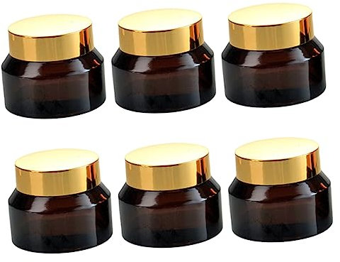 LALADEFIEE 6 Pièces Pot Verre Pour Crème Contenant De Voyage Pour Crème Petit Pot Verre Pour Cosmétique Pour Maquillage