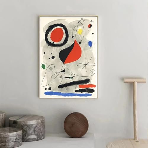 Moderne Joan Miro Surrealismus Kunst Poster und Drucke Leinwand Malerei Wandbilder Abstrakte dekorative Wohnkultur 60x80cm Rahmenlos