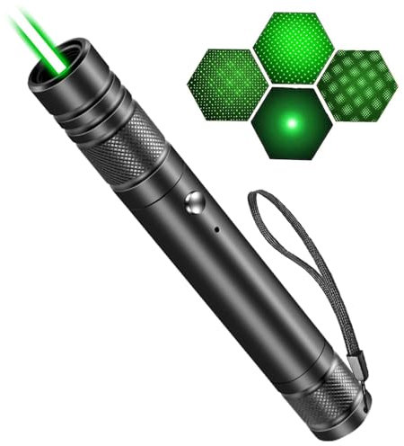 WELLXUNK Taschenlampe Aufladbar USB, Handheld Taschenlampe Klein, leistungsstark, Präsentationsgerät, mit 4 Lichtmodi, Grün [Energieklasse A++] (1 Stück)